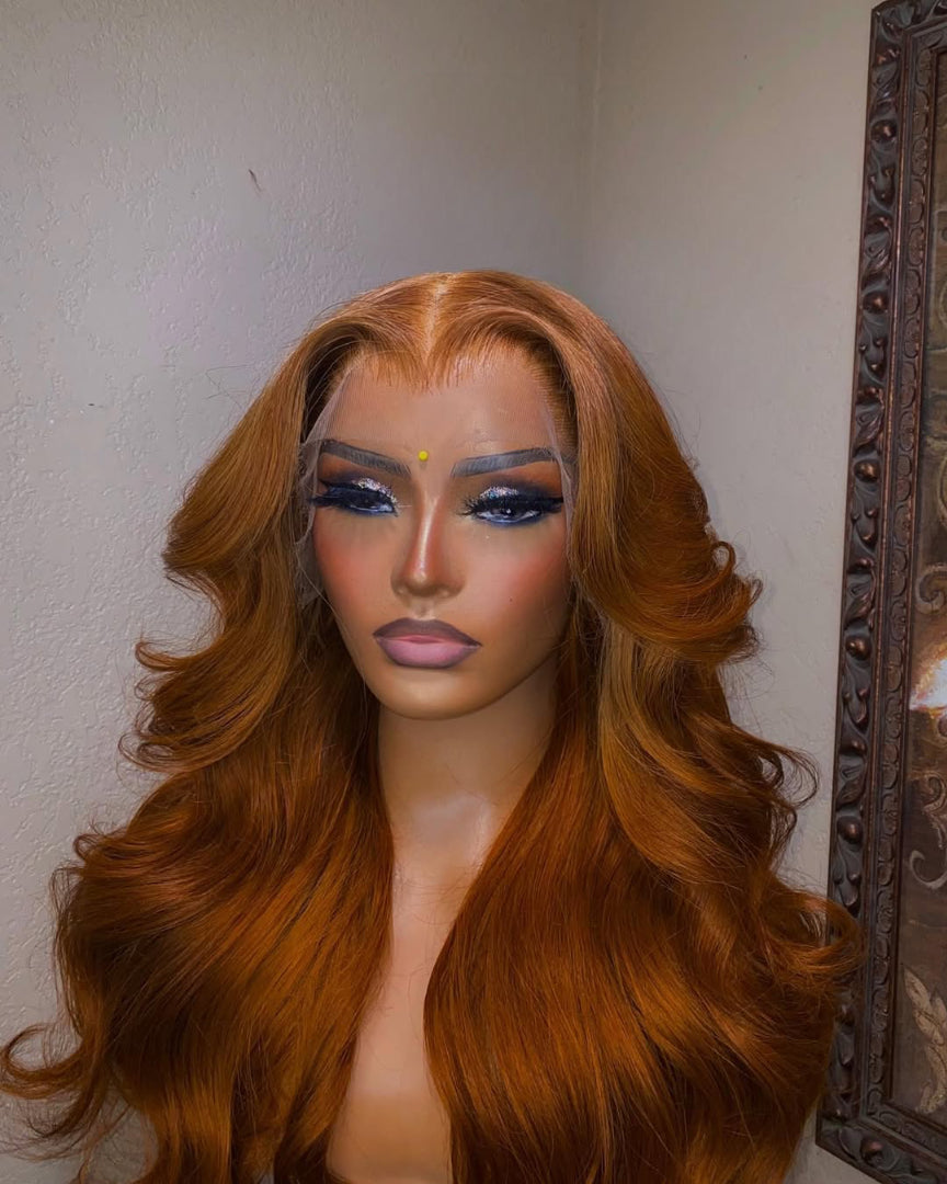 Perruque Body Waves coloration Orange