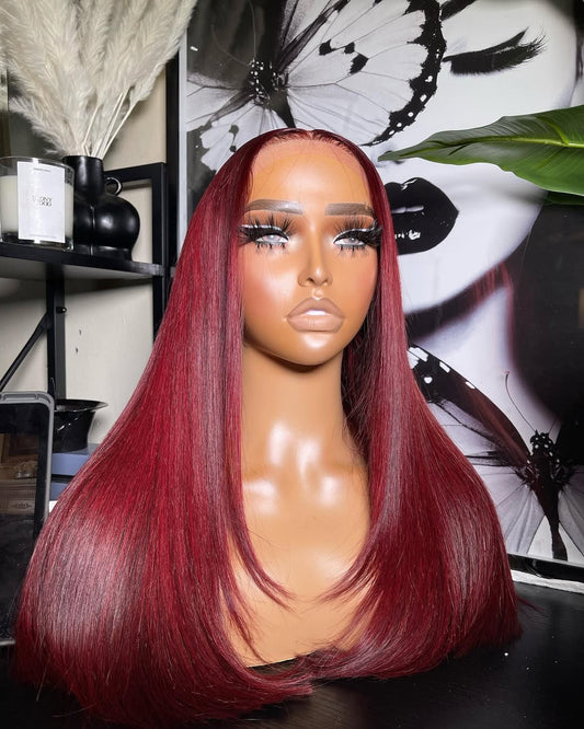 Perruque Lisse coloration Burgundy