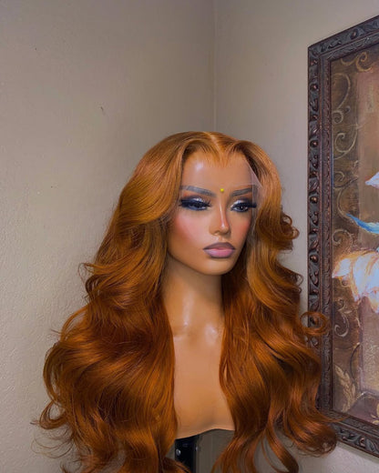 Perruque Body Waves coloration Orange