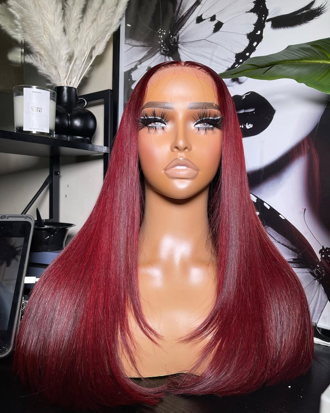 Perruque Lisse coloration Burgundy