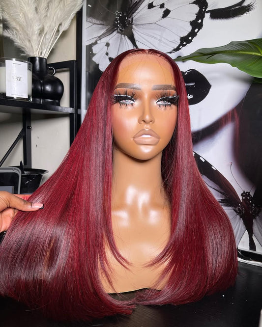 Perruque Lisse coloration Burgundy